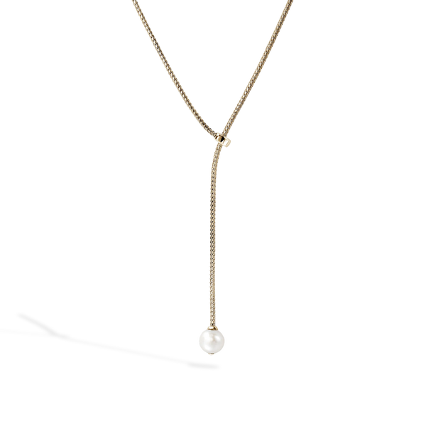 John Hardy Essential Pearl Gold 1.8mm Lariat Necklace