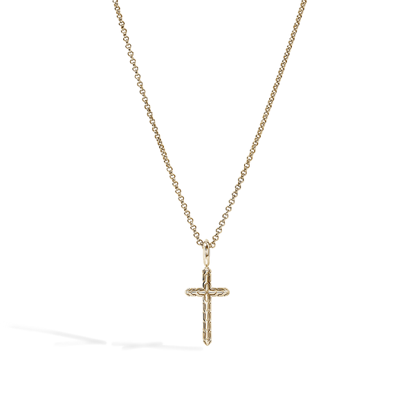 John Hardy Essentials Gold Cross Necklace