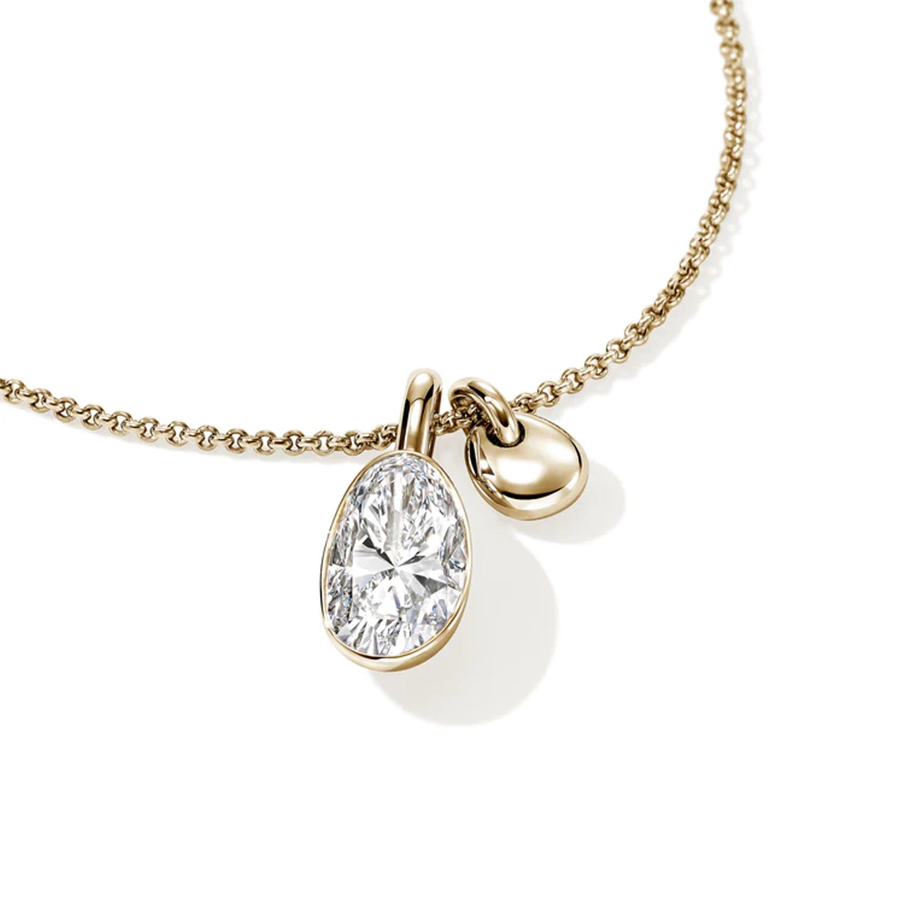 John Hardy Gold Lovestruck 3.25ctw Lab Diamond Pendant Necklace