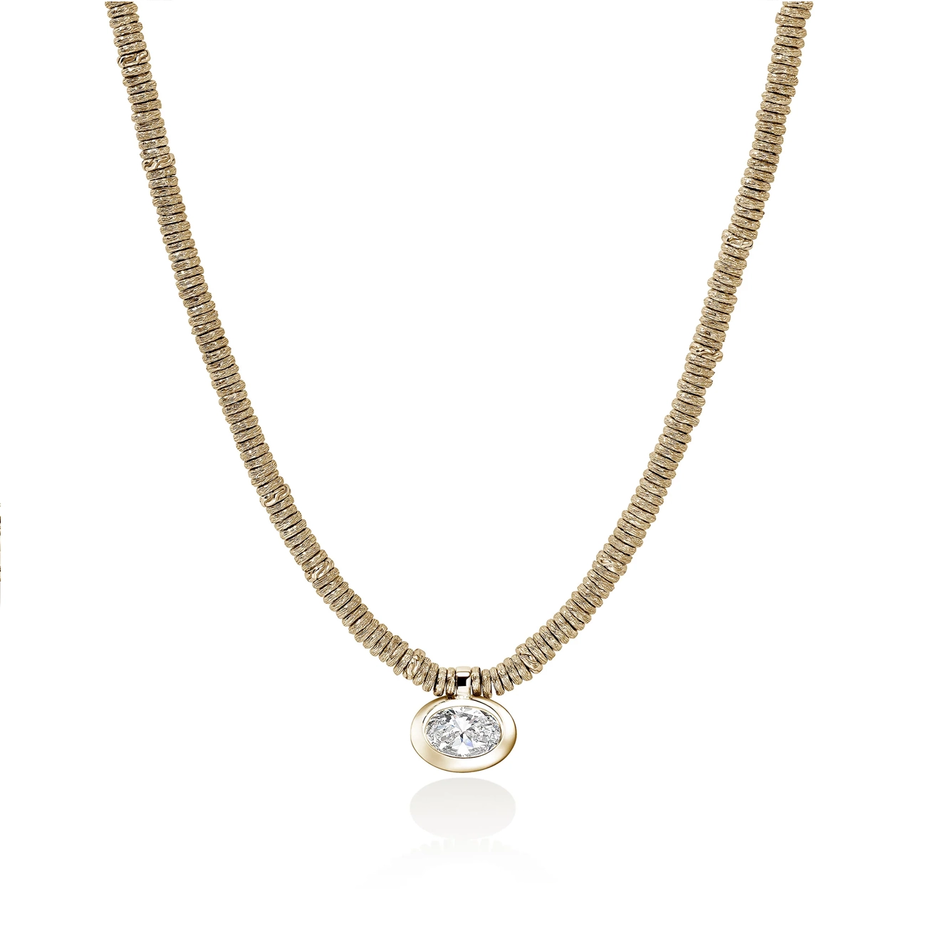 John Hardy Gold Lovestruck 5 Carat Lab Diamond Heishi Pendant Necklace
