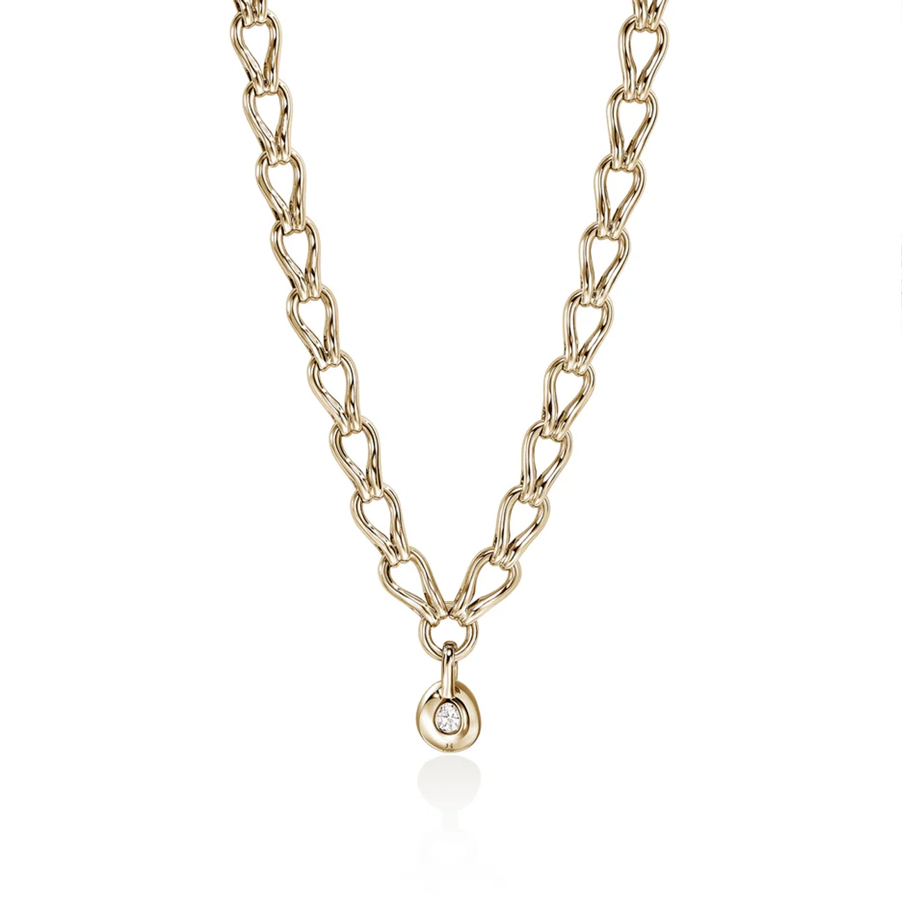 John Hardy Gold Lovestruck 4 Carat Lab Diamond Link Necklace