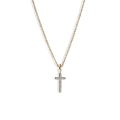 John Hardy Essentials Diamond Pave Gold Cross Necklace