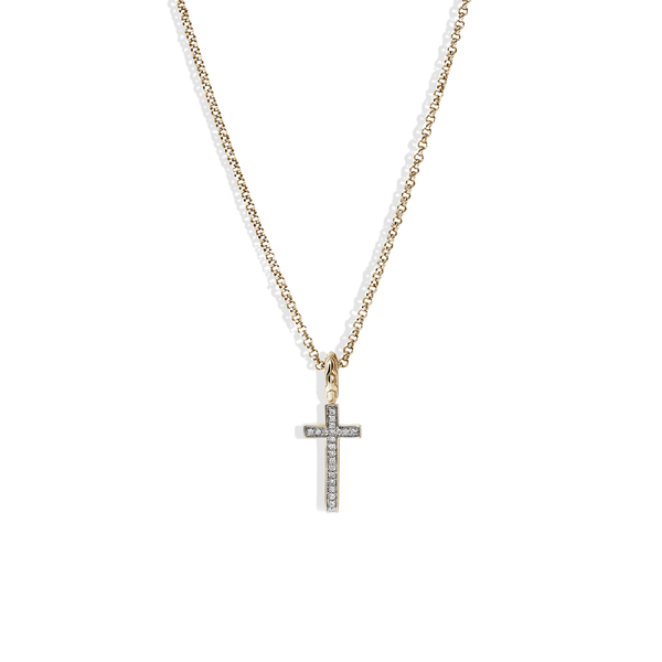 John Hardy Essentials Diamond Pave Gold Cross Necklace