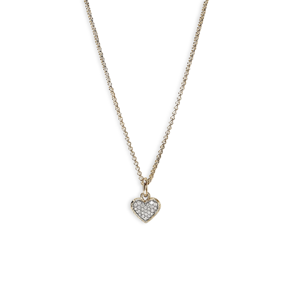 John Hardy Essentials Gold Diamond Heart Pendant Necklace