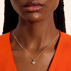 John Hardy Essentials Gold Diamond Heart Pendant Necklace