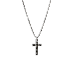 John Hardy Nailhead Silver Cross Pendant Necklace