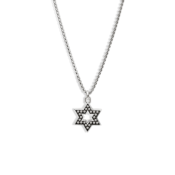 John Hardy Nailhead Silver Star of David Pendant Necklace