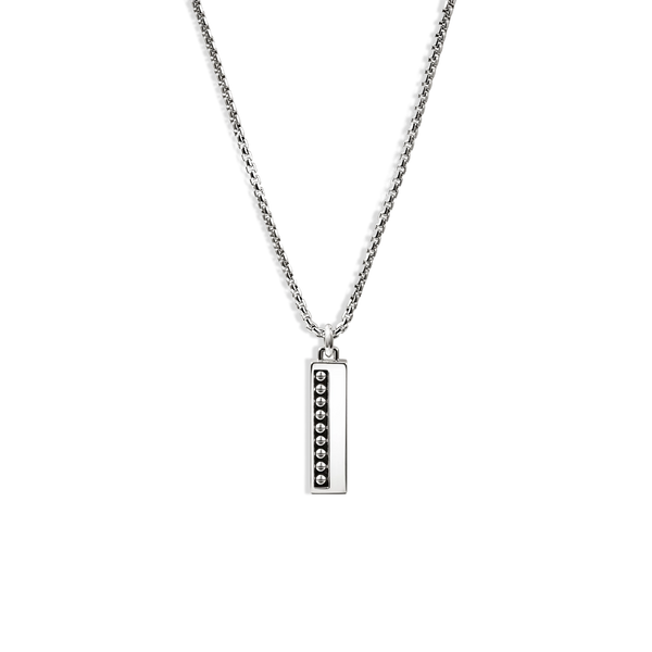 John Hardy Nailhead Silver Tag Pendant Necklace