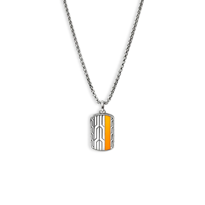 John Hardy Icon 50 Orange Enamel Tag Pendant Necklace - John Hardy product