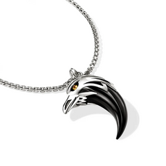 John Hardy Legends Onyx and Yellow Sapphire Eagle Pendant Necklace