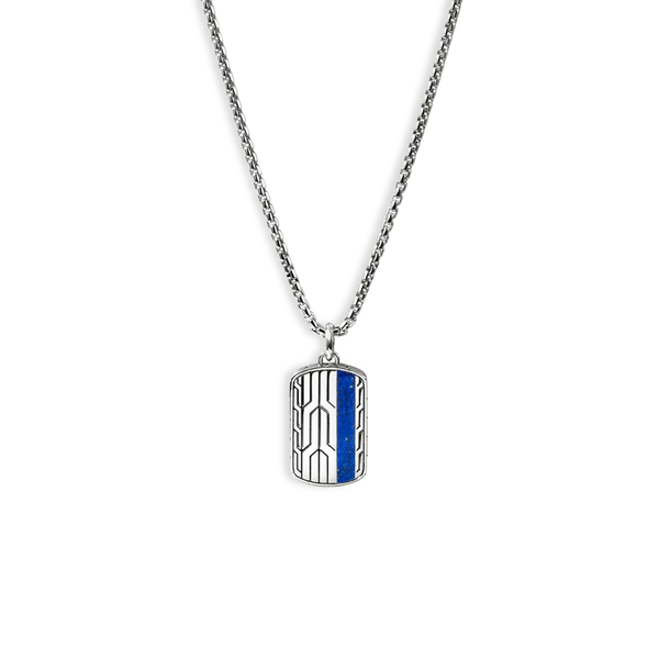 John Hardy Icon 50 Lapis Lazuli Tag Pendant Necklace