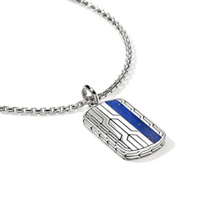 John Hardy Icon 50 Lapis Lazuli Tag Pendant Necklace