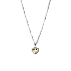 John Hardy Essentials Silver and Gold Heart Pendant Necklace