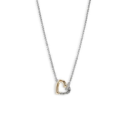 John Hardy Essentials Silver and Gold Diamond Heart Necklace - John Hardy product
