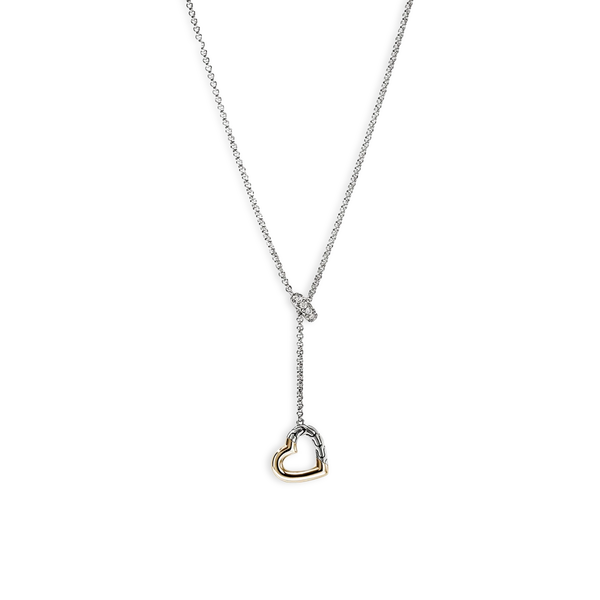 John Hardy Essential Silver Heart Lariat Necklace