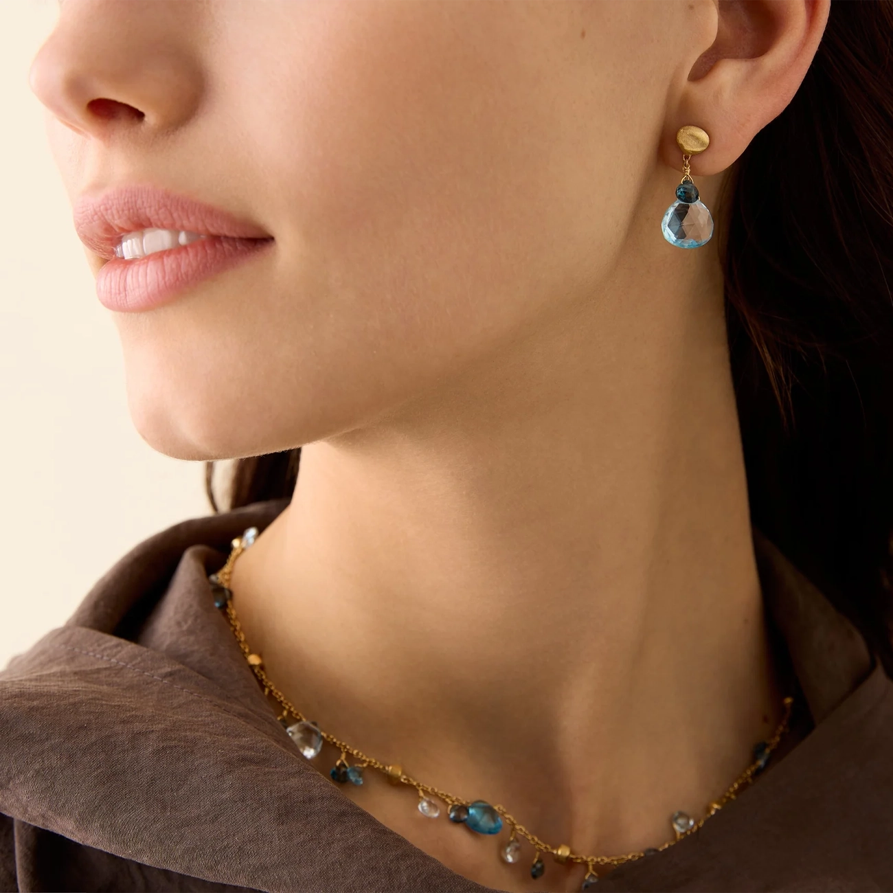 Marco Bicego Paradise Blue Topaz Drop Earrings
