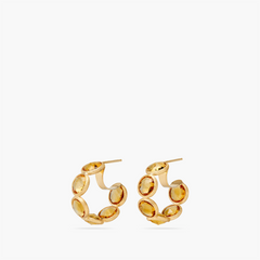 Marco Bicego Jaipur Color Yellow Quartz Hoop Earrings