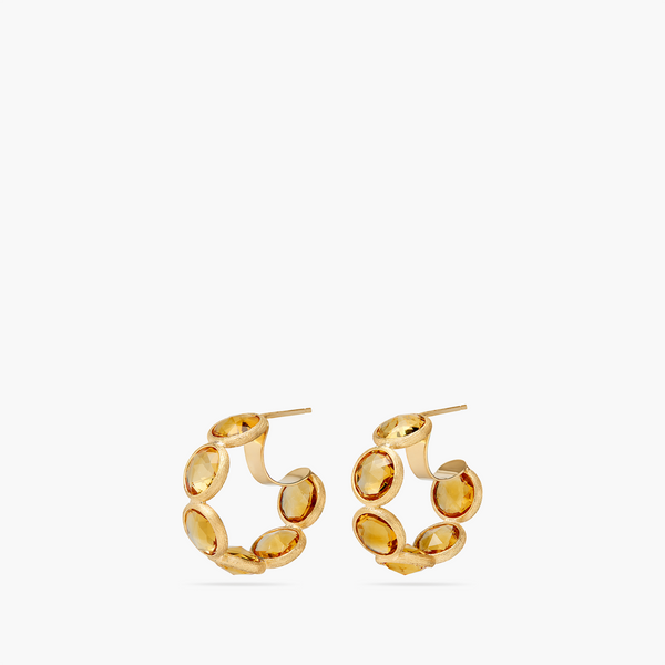 Marco Bicego Jaipur Color Yellow Quartz Hoop Earrings