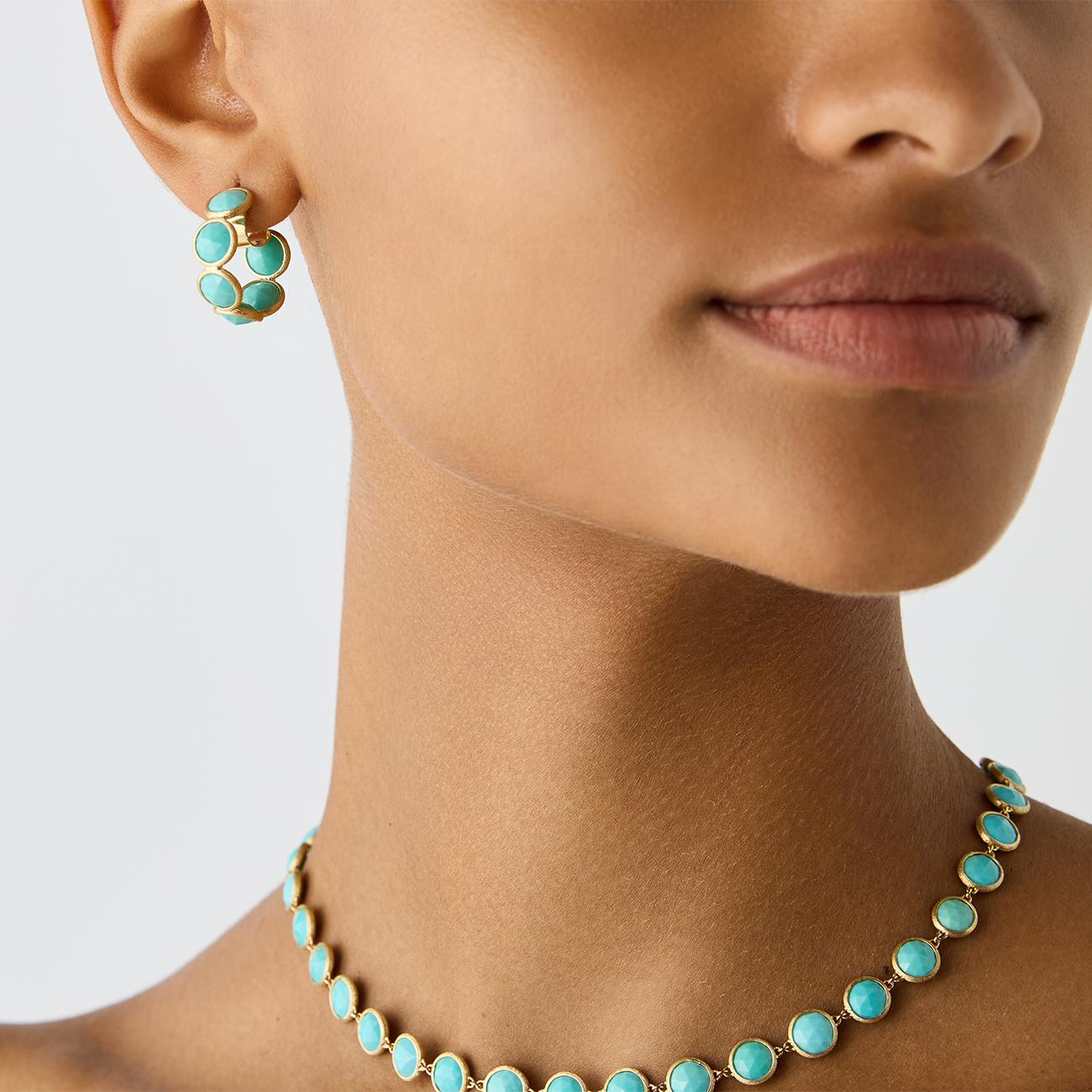 Marco Bicego Jaipur Color Turquoise Hoop Earrings