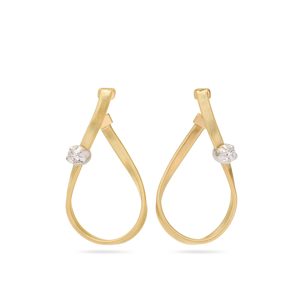 Marco Bicego Twisted Diamond Marrakech Hoop Earrings