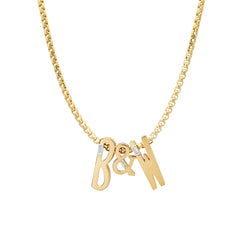 Helena Rose Slide-On Ribbed Ampersand Pendant Necklace