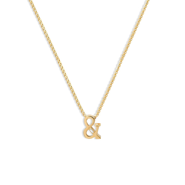 Helena Rose Slide-On Ribbed Ampersand Pendant Necklace