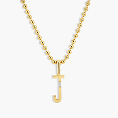 Helena Rose Clip-On Ribbed Initial Necklace
