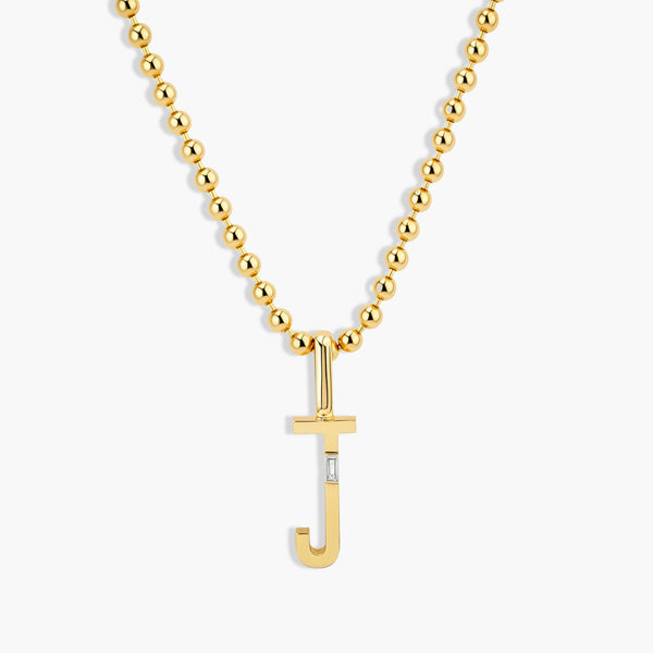 Helena Rose Clip-On Ribbed Initial Necklace