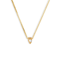 Helena Rose Mini Slide-On Ribbed Heart Pendant Necklace