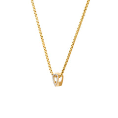 Helena Rose Mini Slide-On Ribbed Heart Pendant Necklace