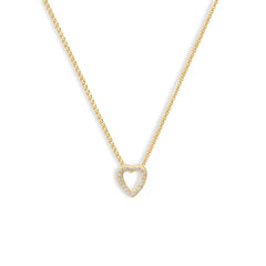 Helena Rose Mid Slide-On Pavé Heart Pendant Necklace