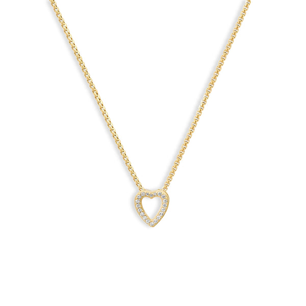 Helena Rose Mid Slide-On Pavé Heart Pendant Necklace