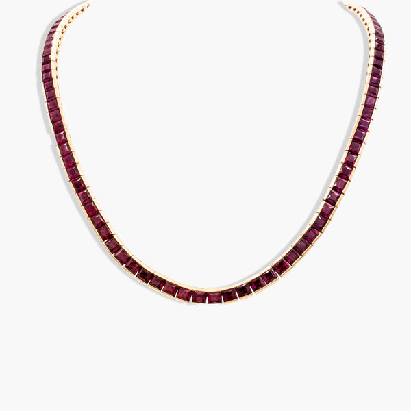 Bellarri Eternal Love Square Rhodolite Necklace