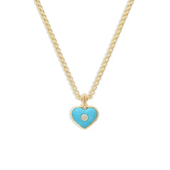 Helena Rose Mini Turquoise Love Heart Pendant Necklace