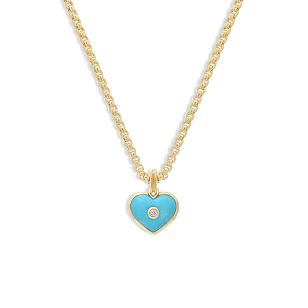 Helena Rose Mini Turquoise Love Heart Pendant Necklace