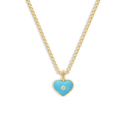 Helena Rose Mini Turquoise Love Heart Pendant Necklace
