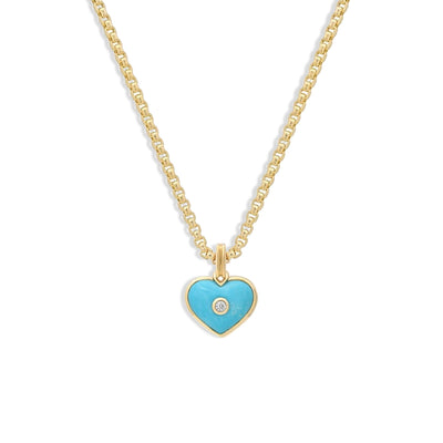 Helena Rose Mini Turquoise Love Heart Pendant Necklace - J.R.DUNN product