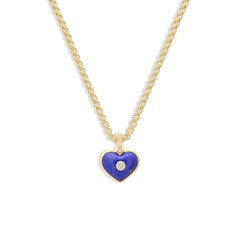 Helena Rose Mini Lapis Love Heart Pendant Necklace