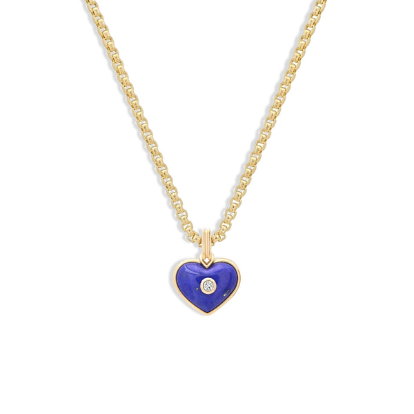 Helena Rose Mini Lapis Love Heart Pendant Necklace