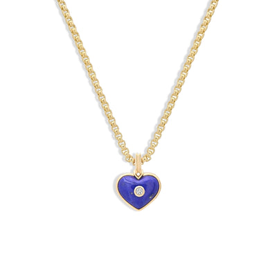 Helena Rose Mini Lapis Love Heart Pendant Necklace - J.R.DUNN product