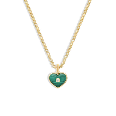 Helena Rose Mini Malachite Love Heart Pendant Necklace - J.R.DUNN product