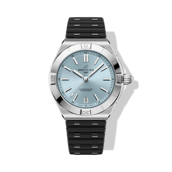 Breitling Chronomat B31 40 Platinum on Rubber Strap - Ice Dial