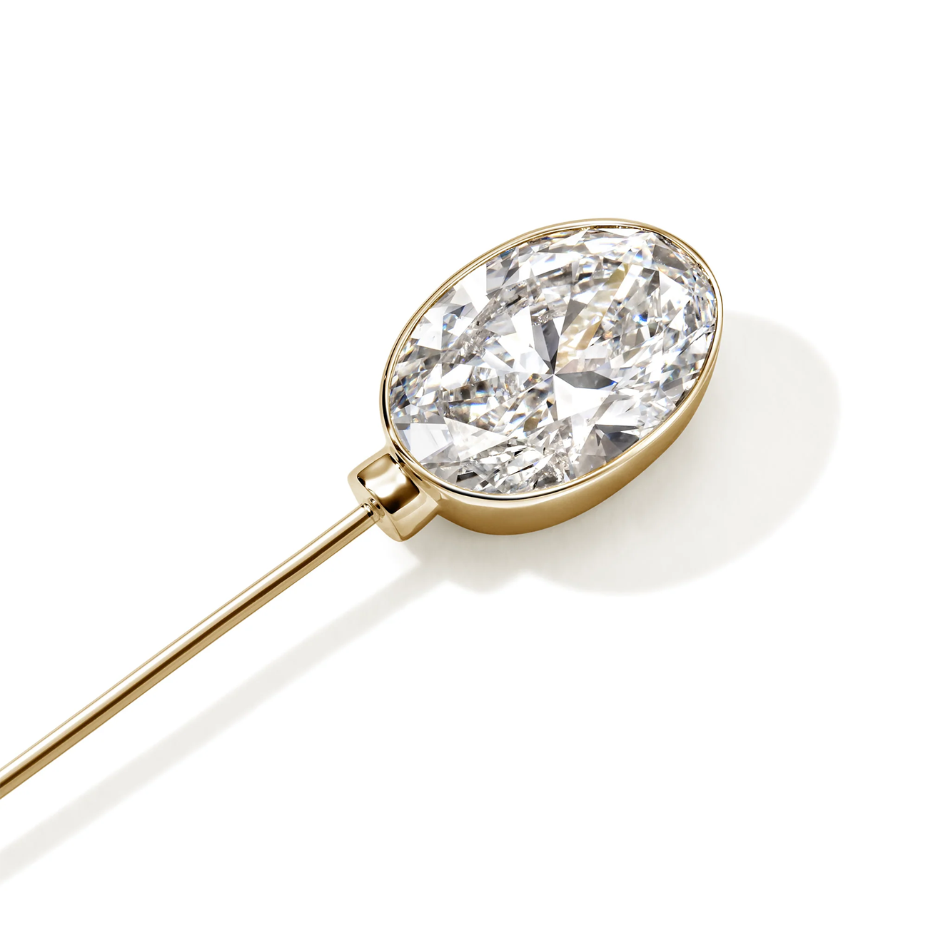 John Hardy Gold  Lovestruck Pin with 5 Carat Lab Grown Diamond
