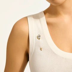 John Hardy Gold  Lovestruck Pin with 5 Carat Lab Grown Diamond