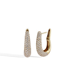 Diamond Pavé Halfway Hoop Earrings