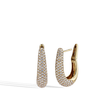 Diamond Pavé Halfway Hoop Earrings - Private Label product