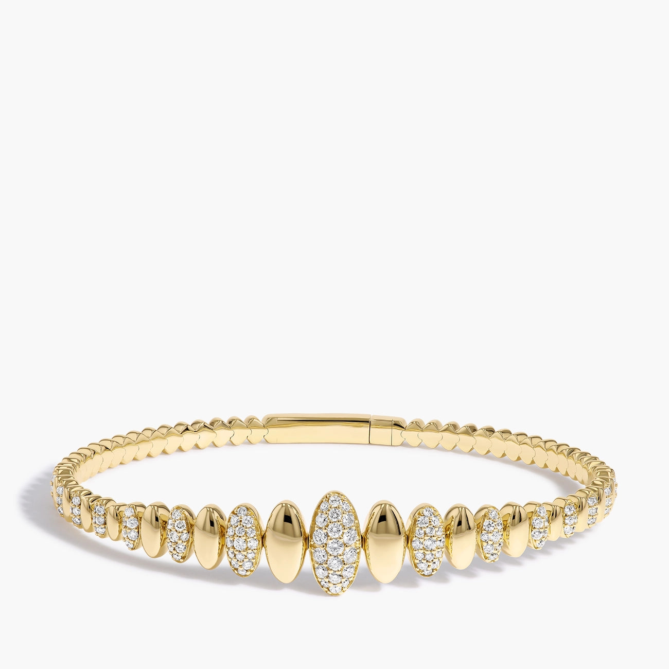 Paramount Gems 0.96 Carat Oval Diamond Bangle in 14K Yellow Gold