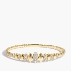 Paramount Gems 0.96 Carat Oval Diamond Bangle in 14K Yellow Gold