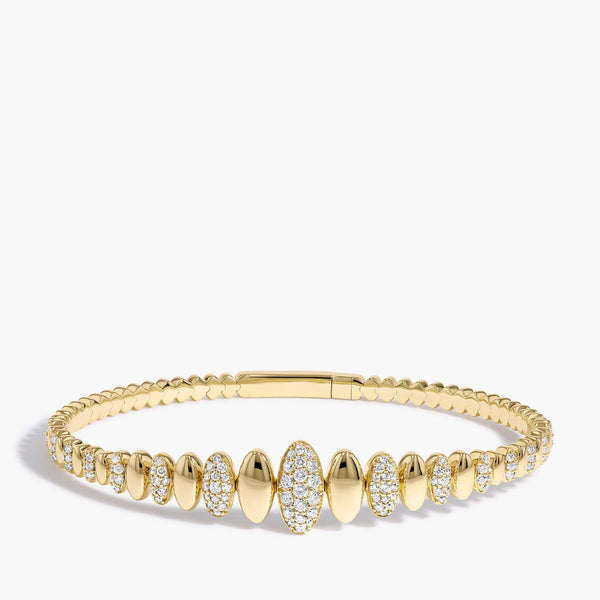 Paramount Gems 0.96 Carat Oval Diamond Bangle in 14K Yellow Gold