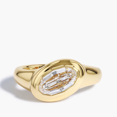 Paramount Gems 1.51 Carat Oval Diamond Ring in 18K Yellow Gold Close up View